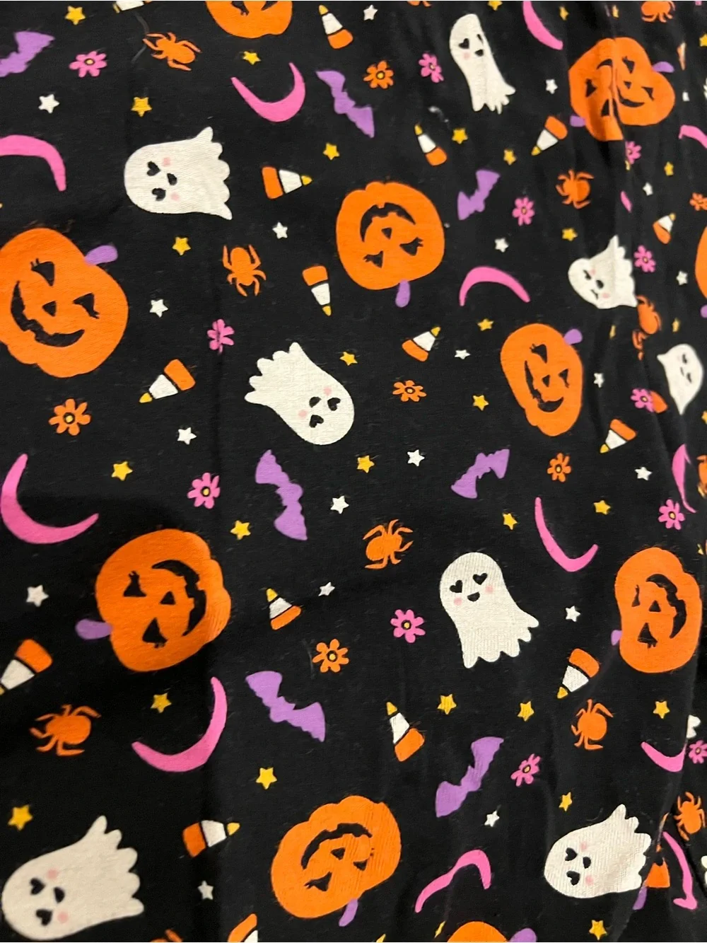 Wonder Nation | Kids Halloween Pumpkin & Ghost Print Leggings Black/Orange Sz XL